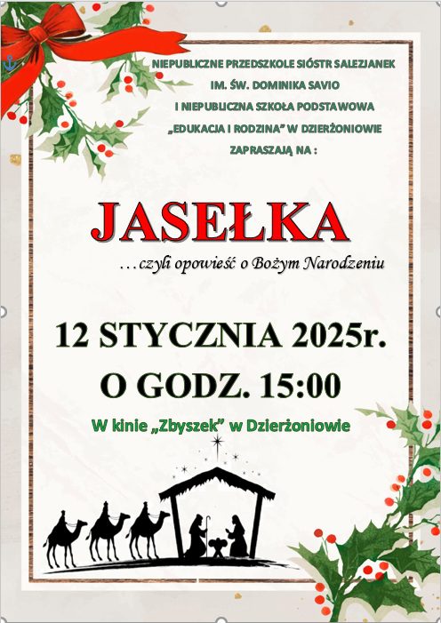 Serdecznie zapraszamy na Jasełka